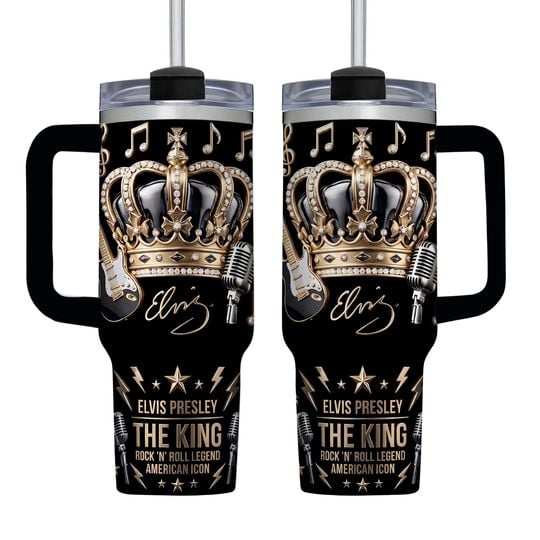 Elvis Presley The King Of Rock & Roll Legend American Icon AOP Tumbler 40oz