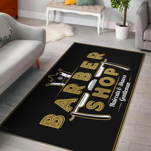 Barber Rug King Barber Shop Gentleman Black Full Size
