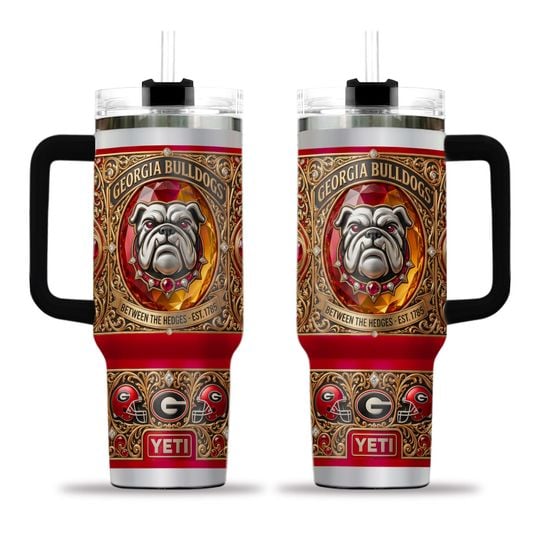 GA bulldogs 40oz Tumbler With Handle, No box