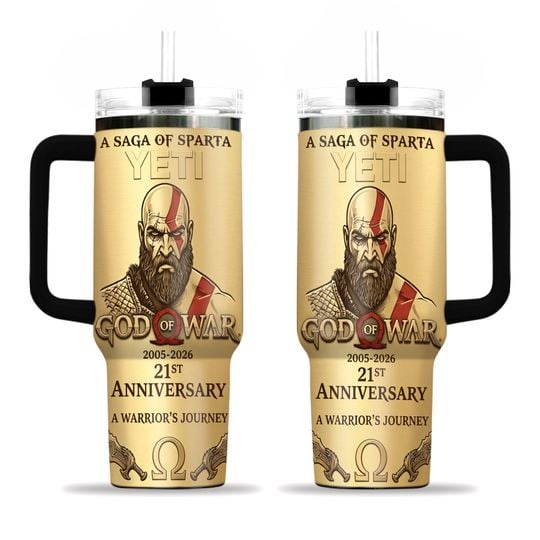 God of War 21st Anniversary A Warrior Journey AOP Tumbler 40oz