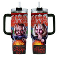 Halloween Chucky Child's Play 40oz Tumbler, Horror Characters Tumbler Cup, Chucky And Tiffany, Halloween Movie Stainless Tumbler