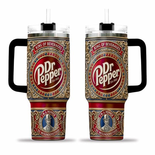 King Of Beverages Dr Pepper 40Oz Tumbler With Handle