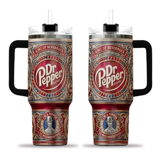 King of Beverages Dr Peppers 1885-2025 Printed 40oz Tumbler