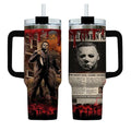 Michael Myers Halloween 40oz Tumbler with Handle, Slasher Serial Killer Insulated Cup