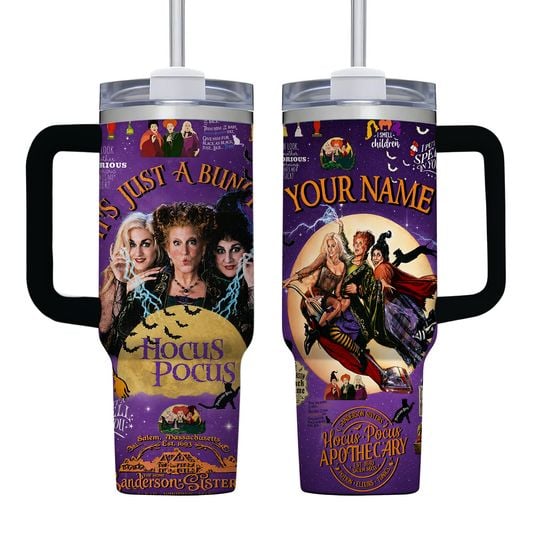 Original Halloween Witch Sisters 40oz Tumbler, Personalized Stainless Steel Cup