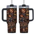 Halloween Chucky Doll 40oz Tumbler With Mascot Charm