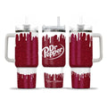 Dr Pepper Tumbler, 40oz Tumbler, Paint Drip Design, Christmas Gift, 40oz Stainless Steel, Tumbler with Handle, Glitter Design, Perfect Gift