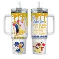 Custom Beauty And Beast Valentine Tumbler, 40oz Water Tumbler, I Love You To The Moon And Back