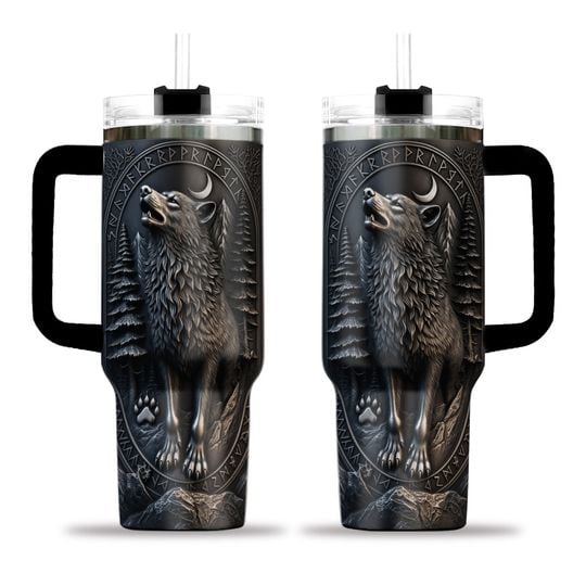 Wolf Alpha Instinct AOP Tumbler 40oz