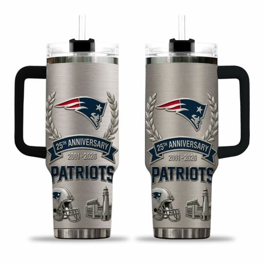 New England Dynasty Edition 25th Anniversary Commemorative Tumblers 40oz with handle