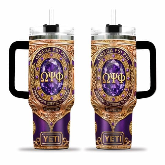 Ome.ga Psii Phii Handle Tumbler 40Oz