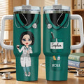 Nurse Life Pretty Doll Nurse Personalized 40oz Tumbler With Handle