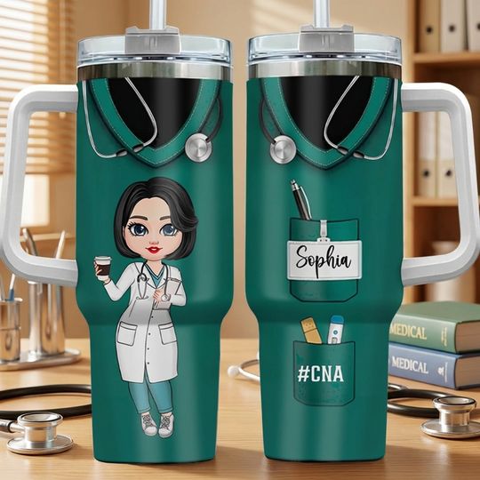 Nurse Life Pretty Doll Nurse Personalized 40oz Tumbler With Handle