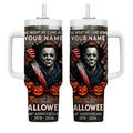 Personalized Halloween Michael Myers 48th Anniversary 40oz Tumbler Gifts For Horror Movie Fans