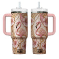Pink Flamingo 40Oz Tumbler With Handle
