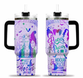 Halloween Witch 40oz Tumbler with Handle, Custom Name Cup, Spooky Fall Gift for Women