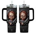Chucky Possessed Horror Movie Themed 40oz Tumbler With Handle