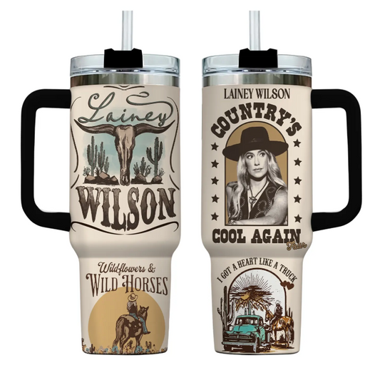 Lainey Wilson Music Gift Tumbler 40oz with Handle