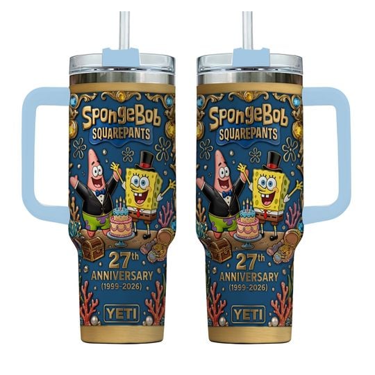 SquarePants 27th Anniversary AOP Tumbler 40oz