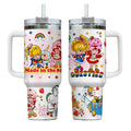 Strawberry and Rainbows Bestie 40oz Tumbler, Girly Girl Tumbler