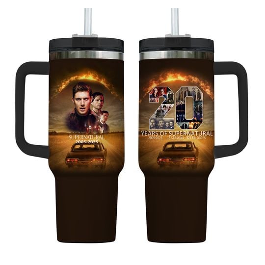 Supernatural 2005-2025 Tumbler 40Oz, 20 Years Of Supernatural Tumbler