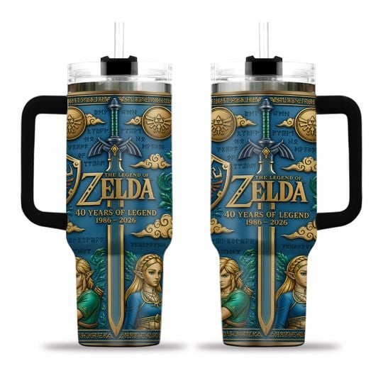 The Legend Of Zelda 40th Anniversary 1986-2026 40oz Tumbler With Handle