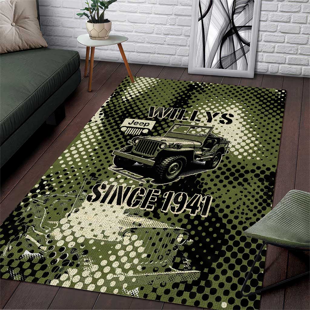 Willys Jeep Area Rug Since 1941 Retro Military Style TN1607261620