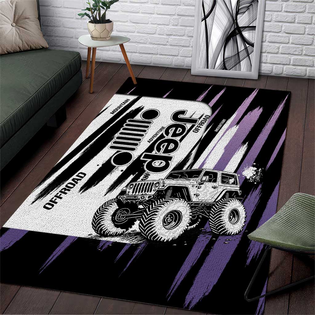 Jeep Off Road Area Rug With Purple Brushstroke Grunge Style For Outdoor Lovers TN1607261619