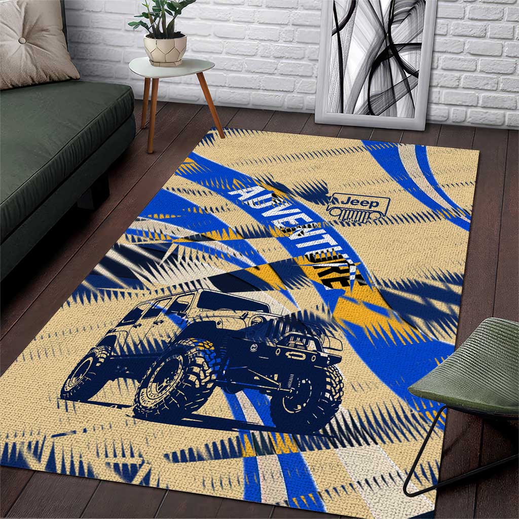 Jeep Off-Road Adventure Area Rug Grunge Plaid Graphic Style TN1607261605