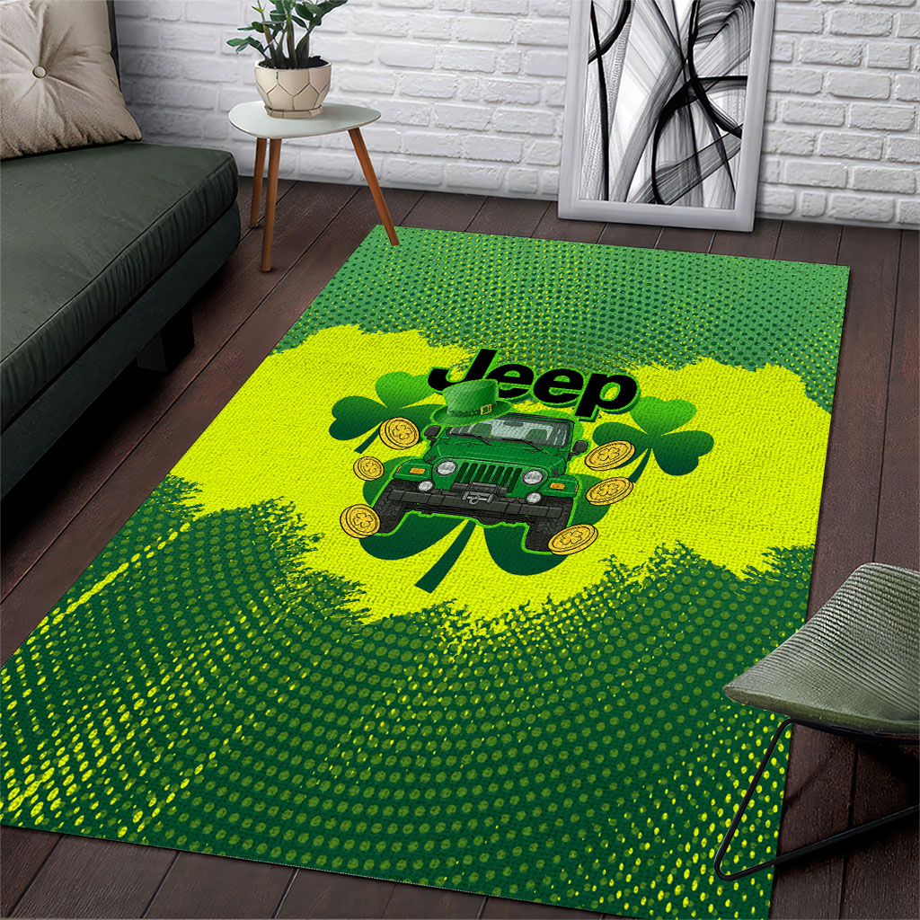 Irish Off-Road 4x4 Adventure Jeep Area Rug Lucky Shamrock Trail Ride Green St Patrick TN1607261570