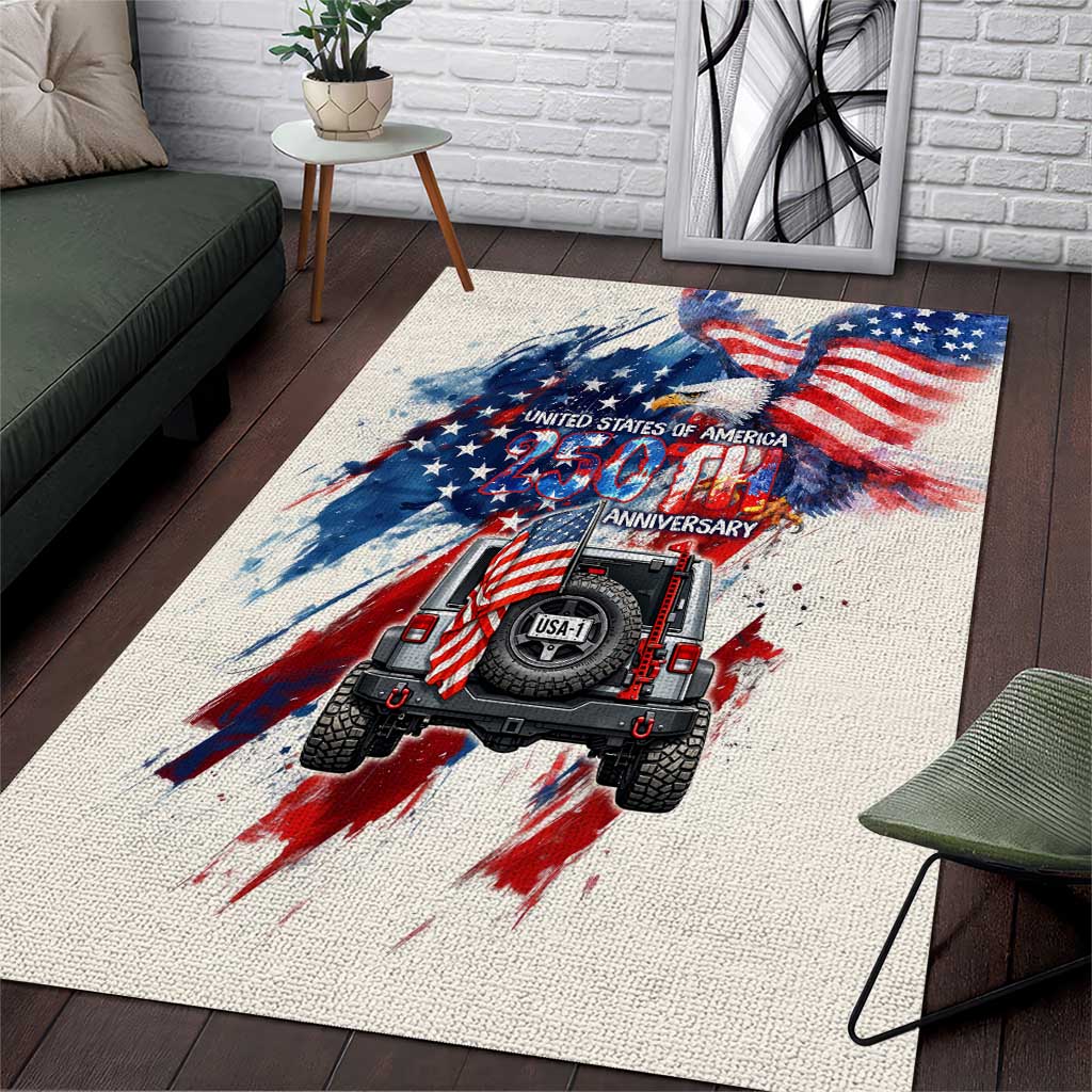 United States 250th Anniversary Jeep Tribute Area Rug Patriotic Grunge Flag Art TN1607261602