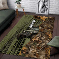 Jeep Deer Hunting Area Rug Camo Forest Grunge Style TN1607261601