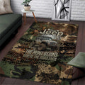 Jeep Off-Road Hunters Area Rug Rustic Metal Texture Camo Style TN1607261600