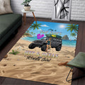 I’m A Flip Flops Jeep & Ocean Kinda Girl Area Rug Tropical Beach Adventure Illustration Style TN1607261566