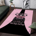 Just A Girl Who Love With Jeeps And Dogs Area Rug Pink Off-Road Illustration with Cute Paw Print Graphic Style TN1607261563