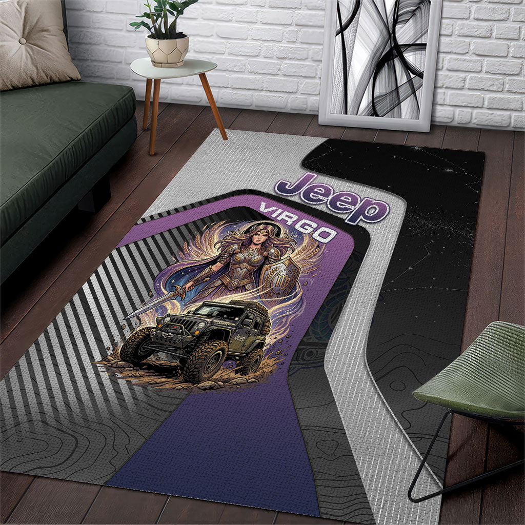 Jeep Virgo Zodiac Area Rug Celestial Maiden Warrior Off Road Mystic Purple Style TN1607261556