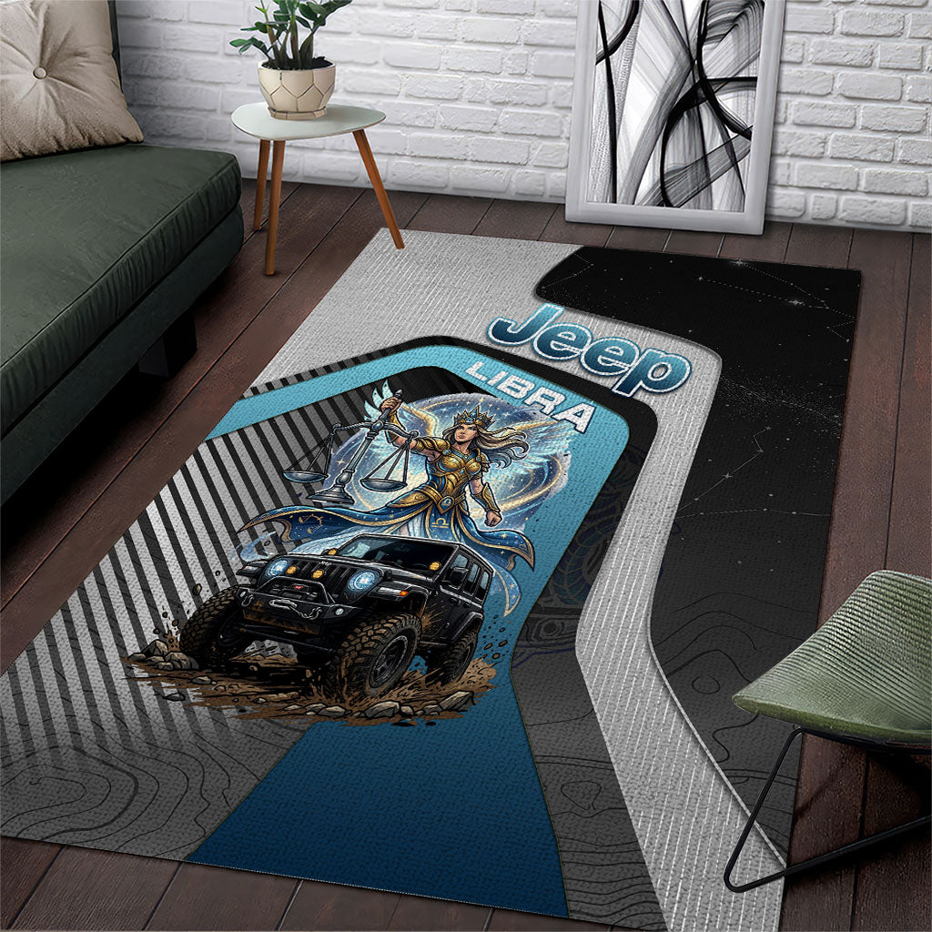 Jeep Libra Zodiac Area Rug Justice Angel Balance Scale Off Road Celestial Blue Style TN1607261555