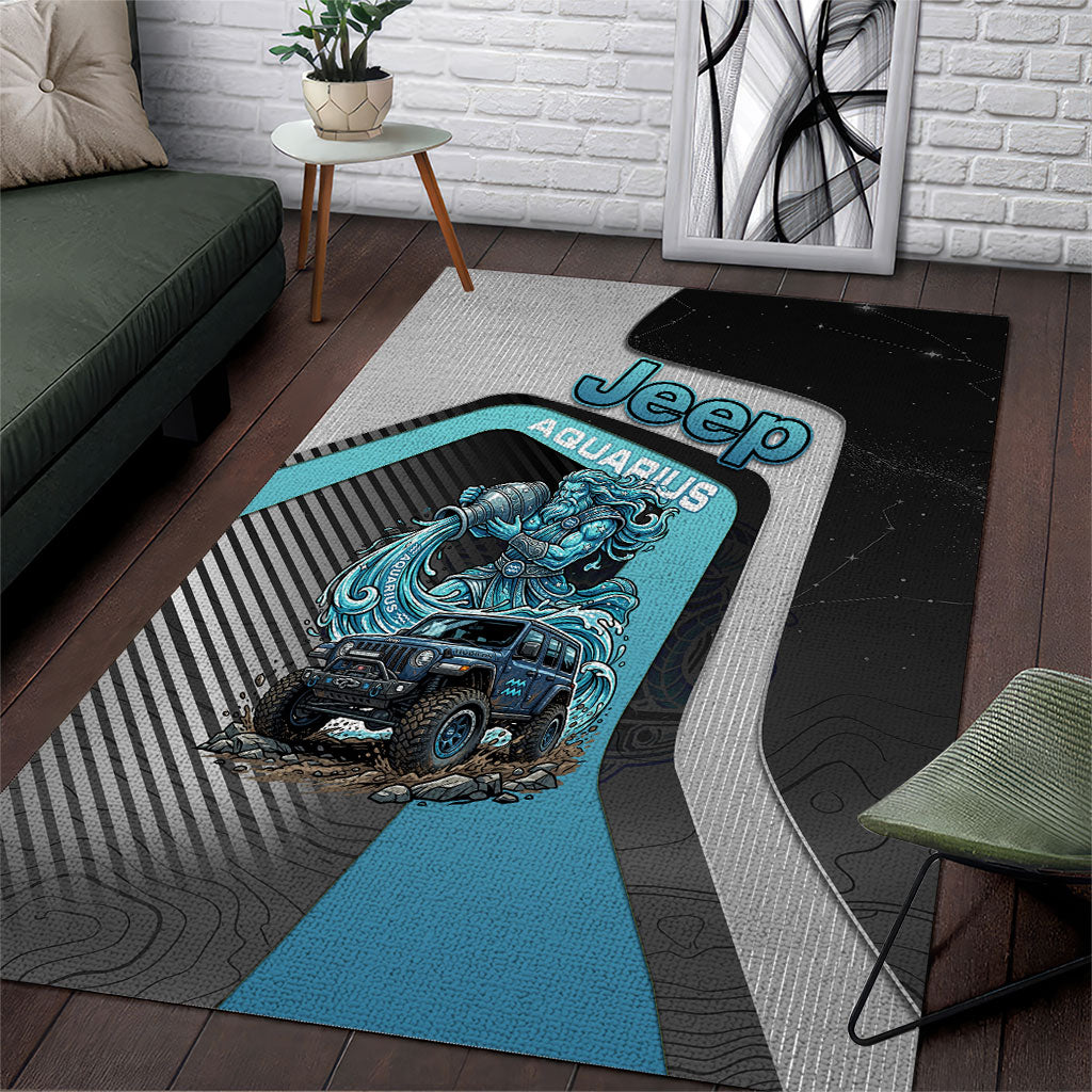 Jeep Aquarius Zodiac Area Rug Water Bearer Flow Off Road Mystic Aqua Energy Style TN1607261550