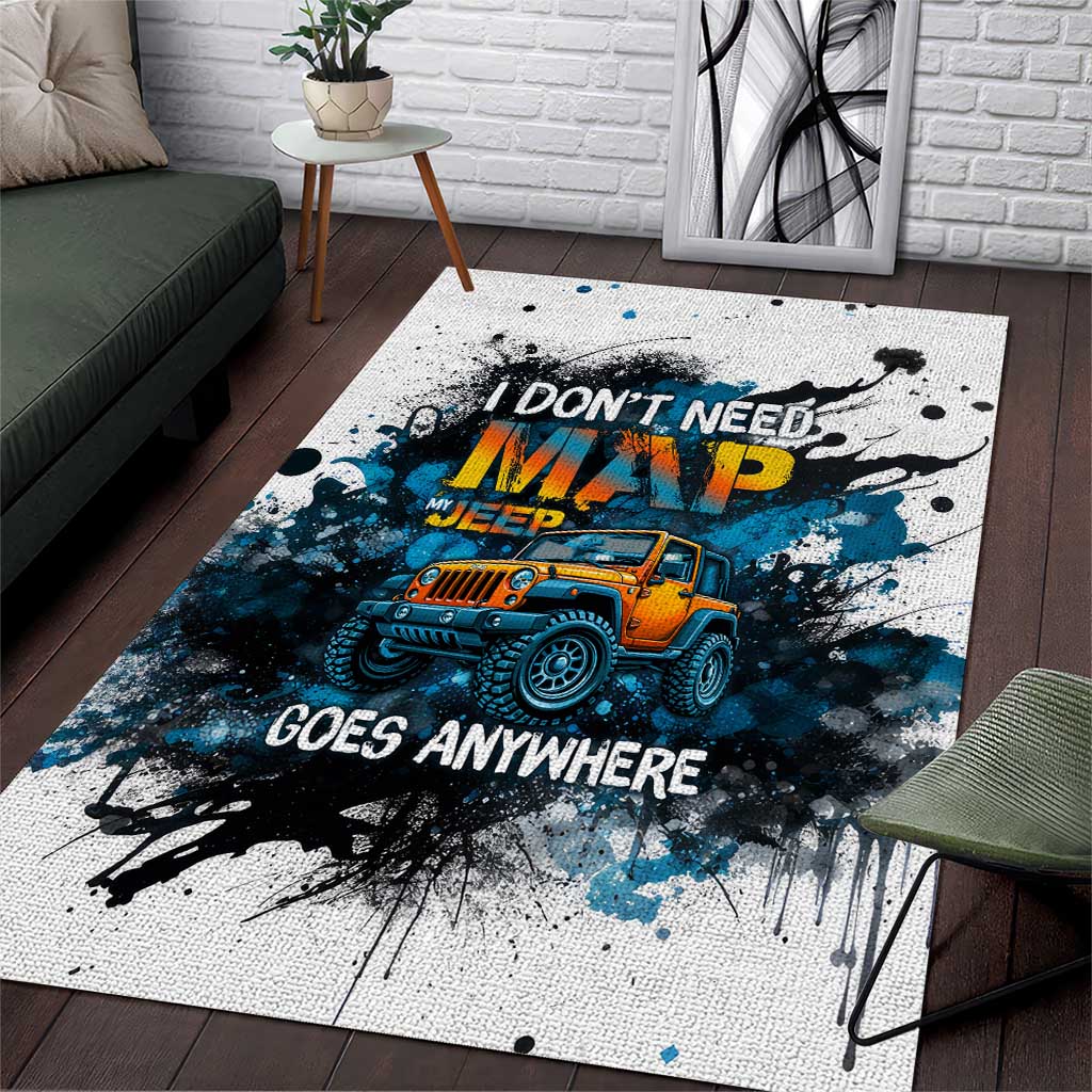 Jeep Off Road Adventure Quote Area Rug Graffiti Splash Urban Illustration TN1607261596