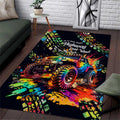 Jeep Dark Desert Highway Area Rug Neon Graffiti Off Road Illustration Style TN1607261593