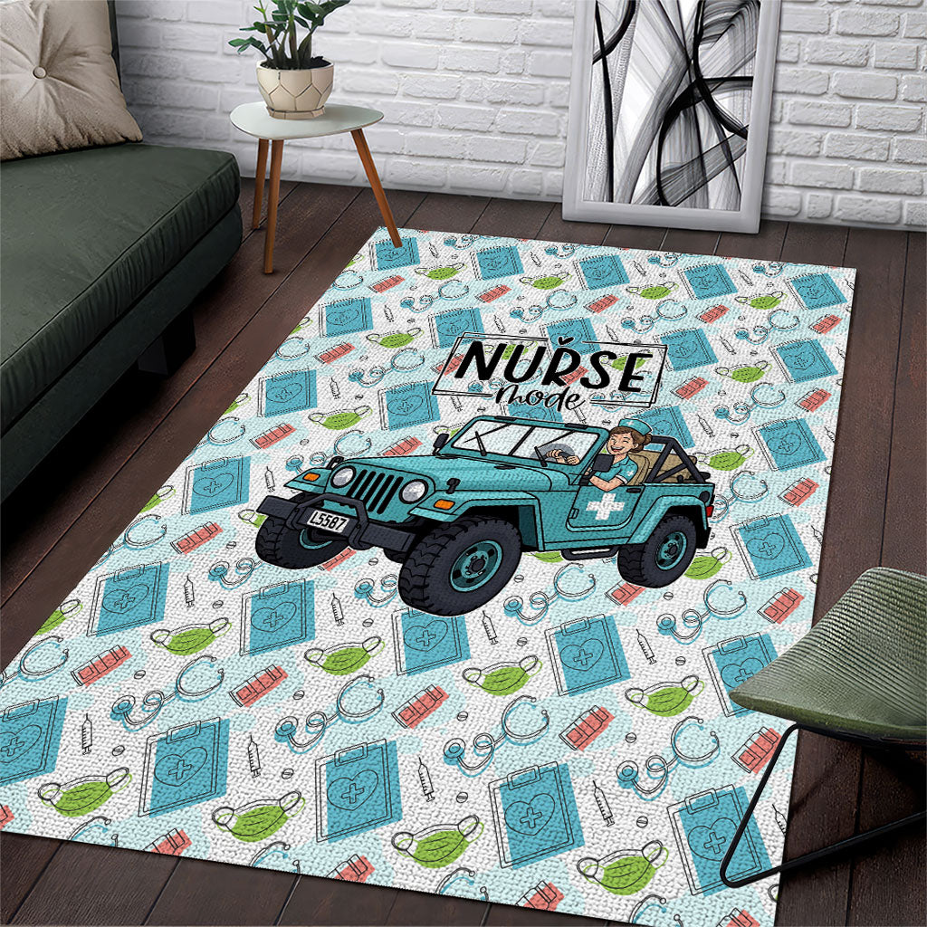 Nurse Jeep Area Rug Off Road Cartoon Illustration Medical Pattern Art TN1607261586