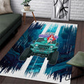 Jeep Mermaid Area Rug Nautical Off-Road Concept With Vibrant Ocean Underwater Art TN1607261581