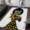 Rockin The Jeep Girl Life Area Rug Sunflower Americana Graphic Illustration TN1607261590