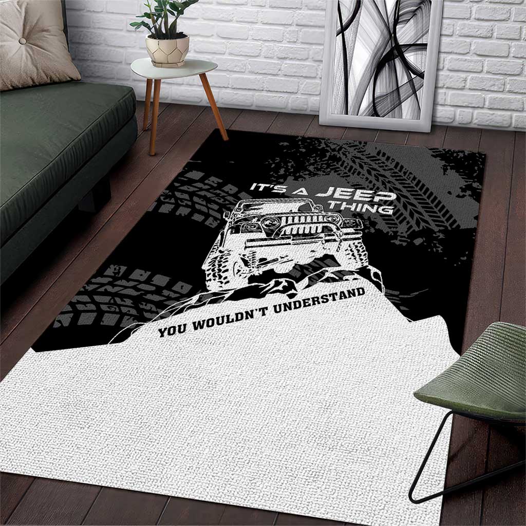 It’s A Jeep Thing Area Rug Monochrome Grunge Off-Road Illustration TN1607261587