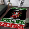 Santa Claus Drive A JEEP Area Rug Funny Xmas Holiday Patterns TN1607261623